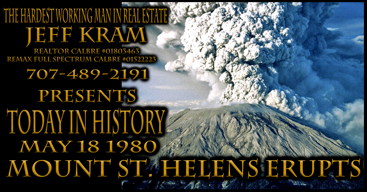 Today in History May 18 1980 ~ Mount St. Helens erupts